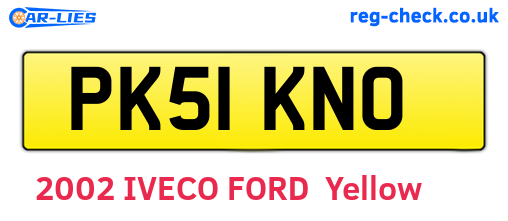 PK51KNO are the vehicle registration plates.