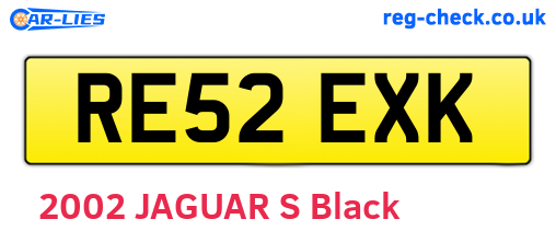RE52EXK are the vehicle registration plates.