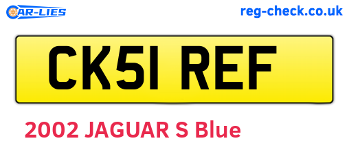 CK51REF are the vehicle registration plates.