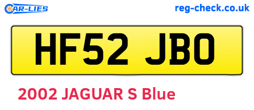 HF52JBO are the vehicle registration plates.