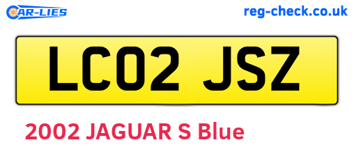 LC02JSZ are the vehicle registration plates.