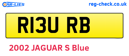 R13URB are the vehicle registration plates.