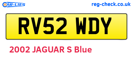 RV52WDY are the vehicle registration plates.