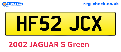 HF52JCX are the vehicle registration plates.