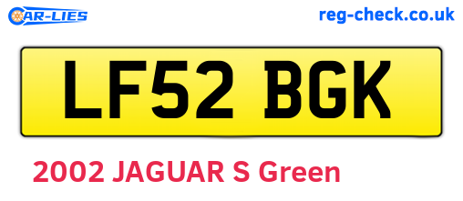 LF52BGK are the vehicle registration plates.
