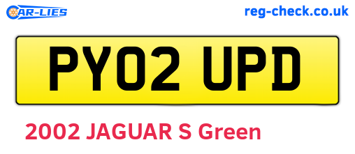 PY02UPD are the vehicle registration plates.