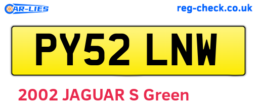 PY52LNW are the vehicle registration plates.