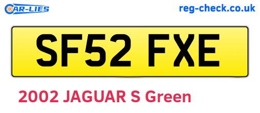 SF52FXE are the vehicle registration plates.