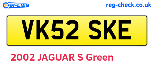 VK52SKE are the vehicle registration plates.