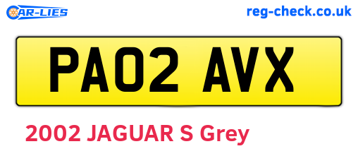 PA02AVX are the vehicle registration plates.
