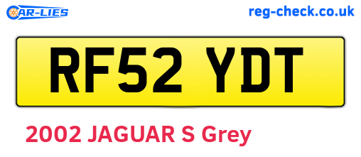RF52YDT are the vehicle registration plates.