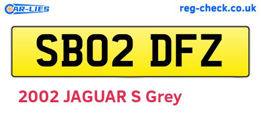 SB02DFZ are the vehicle registration plates.