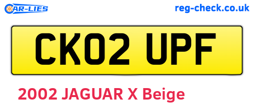 CK02UPF are the vehicle registration plates.