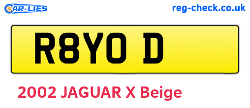 R8YOD are the vehicle registration plates.