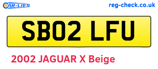 SB02LFU are the vehicle registration plates.