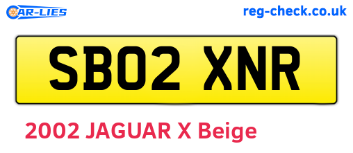 SB02XNR are the vehicle registration plates.