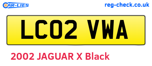 LC02VWA are the vehicle registration plates.