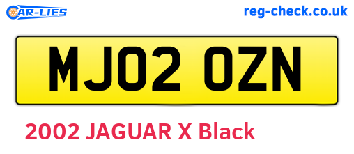 MJ02OZN are the vehicle registration plates.