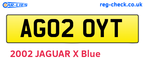 AG02OYT are the vehicle registration plates.
