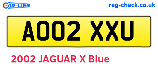 AO02XXU are the vehicle registration plates.