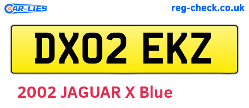 DX02EKZ are the vehicle registration plates.