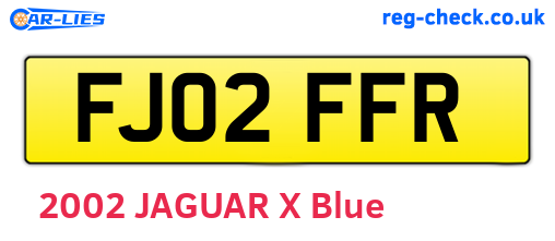 FJ02FFR are the vehicle registration plates.