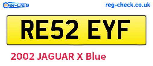 RE52EYF are the vehicle registration plates.