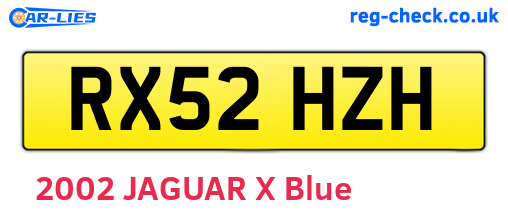 RX52HZH are the vehicle registration plates.