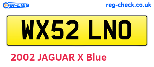 WX52LNO are the vehicle registration plates.