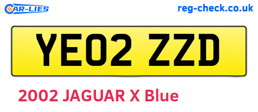 YE02ZZD are the vehicle registration plates.