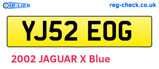 YJ52EOG are the vehicle registration plates.