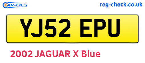 YJ52EPU are the vehicle registration plates.