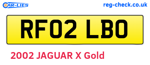 RF02LBO are the vehicle registration plates.