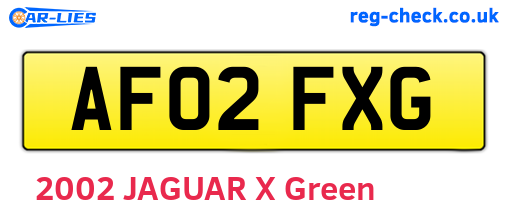 AF02FXG are the vehicle registration plates.