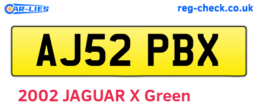 AJ52PBX are the vehicle registration plates.
