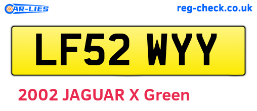 LF52WYY are the vehicle registration plates.