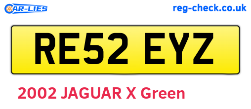 RE52EYZ are the vehicle registration plates.