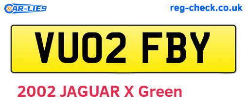 VU02FBY are the vehicle registration plates.