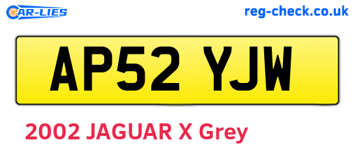 AP52YJW are the vehicle registration plates.