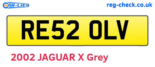 RE52OLV are the vehicle registration plates.