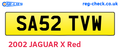 SA52TVW are the vehicle registration plates.