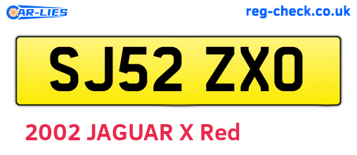 SJ52ZXO are the vehicle registration plates.