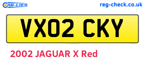 VX02CKY are the vehicle registration plates.