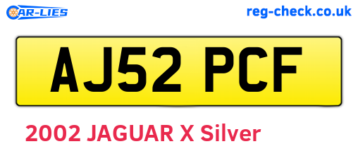 AJ52PCF are the vehicle registration plates.