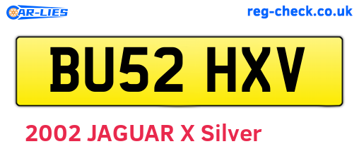 BU52HXV are the vehicle registration plates.
