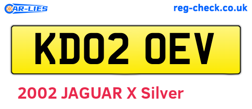 KD02OEV are the vehicle registration plates.