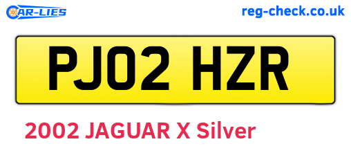 PJ02HZR are the vehicle registration plates.