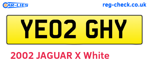 YE02GHY are the vehicle registration plates.