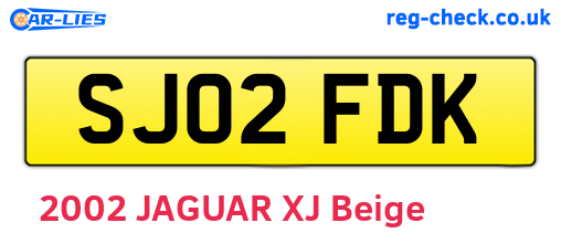 SJ02FDK are the vehicle registration plates.