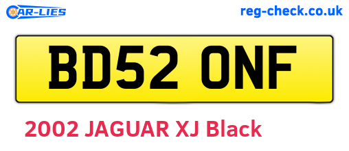 BD52ONF are the vehicle registration plates.